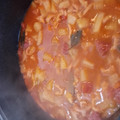 El cooksnap de Adriana Labriola cuando hizo Guiso de mondongo.