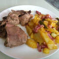 El cooksnap de glurio cuando hizo Patatas a lo pobre con jamón y pimientos del padrón.