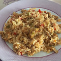 El cooksnap de Janire Fernandez cuando hizo Arroz con pollo y verduras.