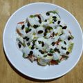 El cooksnap de ALBA FERN cuando hizo Ensalada de queso fresco con tomate raf, aguacates, mango, salsa de yogurt y frutos secos.