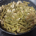 El cooksnap de Chema cuando hizo Judías verdes con champiñones al vino tinto.