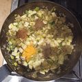 El cooksnap de Maju Perez Marfil cuando hizo Dhal de Porotos Mung con cobertura de Zapallo.