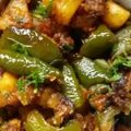 Vanika Agrawal's cooksnap of when they made Aalu Shimla mirch ki Chatpati Sabzi.