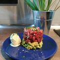 El cooksnap de Noa Rigo cuando hizo Tartar de atún y aguacate con helado de wasabi.