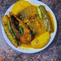 Bakul Samantha Sarkar's cooksnap of when they made বেগুন আলু দিয়ে ইলিশ মাছের ঝোল(begun aloo diye illish macher jhol recipe in Bengali).