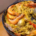 El cooksnap de Elisa Perez cuando hizo Arroz con pollo y langostino.