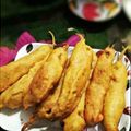 Safiya khan's cooksnap of when they made Rajasthani Mirchi Bada or Pakoda.