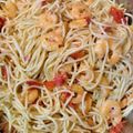 El cooksnap de Cinahy cuando hizo Pasta con camarones al ajo con limón.