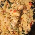 El cooksnap de Melina Caballero cuando hizo Arroz con pollo y verduras salteadas.