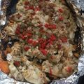 El cooksnap de Karen Arrojo cuando hizo Merluza al horno con vegetales, ensalada y puré.