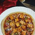 sandhya Dutta 's cooksnap of when they made নো ওভেন নো ইস্ট চিকেন পিজ্জা (Chicken pizza recipe in bengali).