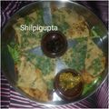Shilpi gupta का कुकस्नैप जब उन्होंने पालक पराठा (palak paratha recipe in Hindi) बनाया था।