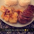 El cooksnap de Briggeth Bajaña cuando hizo Solomillo de cerdo a la miel.