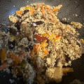 El cooksnap de Luisa Z cuando hizo Arrocito de coliflor con berenjenas salteadas!!! 😁🍙🍚🍆🥕🌰🥒🍆🍚🍙.