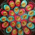 Kara Bono's cooksnap of when they made Christmas Deviled Eggs.