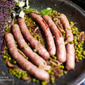 El cooksnap de Zaida TC @alquimiasfood cuando hizo Salchichas frescas con champiñones y guisantes.