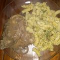 El cooksnap de Maria Jose Remetich Quiroga cuando hizo Pasta con salsa de pollo y verdeo (con vino tinto).