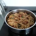 El cooksnap de Sonia cuando hizo Tallarines con gambas al estilo chino.