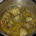 El cooksnap de Ezquimal cuando hizo Alcachofas en salsa verde con jamón.