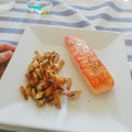 El cooksnap de María José cuando hizo Salmón a la plancha con champiñones 🍄.