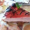 El cooksnap de Tere cuando hizo Tarta de San Valentín de mousse de queso y de fresa.