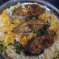 Areeba Muhammed's cooksnap of when they made Fish biryani.