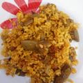 El cooksnap de Sara PA cuando hizo Paella de verduras y pollo a la cerveza.
