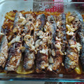 El cooksnap de Noemí cuando hizo Sardinas marinadas al horno, con fondo de tomates, cebollas, y patatas asadas.