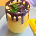Juliet Kane's cooksnap of when they made Mango lassi with chocolate.