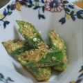 taruママ's cooksnap of when they made おくらの胡麻和え.