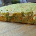 El cooksnap de Noemí Pastrana cuando hizo Fainá de zapallitos, queso y zanahoria.