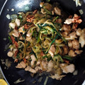 El cooksnap de Marga cuando hizo Espaguetis de calabacín con pollo y salsa de soja.