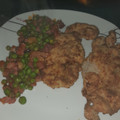 El cooksnap de lima cuando hizo Milanesa de cerdo en airfryer, con guisantes.