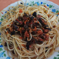 El cooksnap de Manoli cuando hizo Pasta a la putanesca.