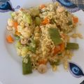 El cooksnap de Laura cuando hizo Arroz con verduras y gambas al curry (para enfermos renales).