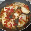 El cooksnap de Sergio Mora cuando hizo Filetes de merluza con pimientos de piquillo y ajos confitados.