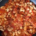 El cooksnap de carlos cuando hizo Pechuga de pollo con salsa de tomate, zanahoria y pimiento.