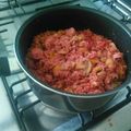 El cooksnap de Refro Sun cuando hizo Discada de carnes.