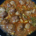 El cooksnap de Isabel García cuando hizo Albóndigas jardinera a la cerveza con papas🍺🍲.