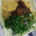 Chef K. Madaks Bakery's cooksnap of when they made White rice,curried maca with fish stew and salad.