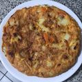 El cooksnap de Soledad Revetria cuando hizo Tortilla de papas, queso y aceitunas en Essen.