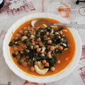 El cooksnap de RenéFG cuando hizo Potaje de Vigilia o Potaje de bacalao con garbanzos y espinacas.