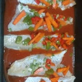 El cooksnap de Marce Gayoso cuando hizo Filet de pescado a la napolitana.