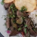 El cooksnap de Francisca Córdova cuando hizo Hígado de vacuno salteado con vegetales.