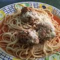 El cooksnap de Carlos Castañeda cuando hizo Albóndigas con spaghetti en salsa de chipotle.