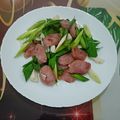 潘俊霖的(簡單料理) 的 蒜苗炒香腸 下酒菜 懶人料理 清冰箱料理 cooksnap