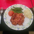 Clara's cooksnap of when they made lemon garlic chicken breasts.