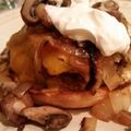 Stuart's cooksnap of when they made Juicy Lucy Stroganoff Burgers.