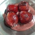 El cooksnap de Clau Campos cuando hizo Peras al vino tinto.
