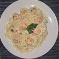 El cooksnap de Israel Molina cuando hizo Fettuccine Alfredo con camarones.